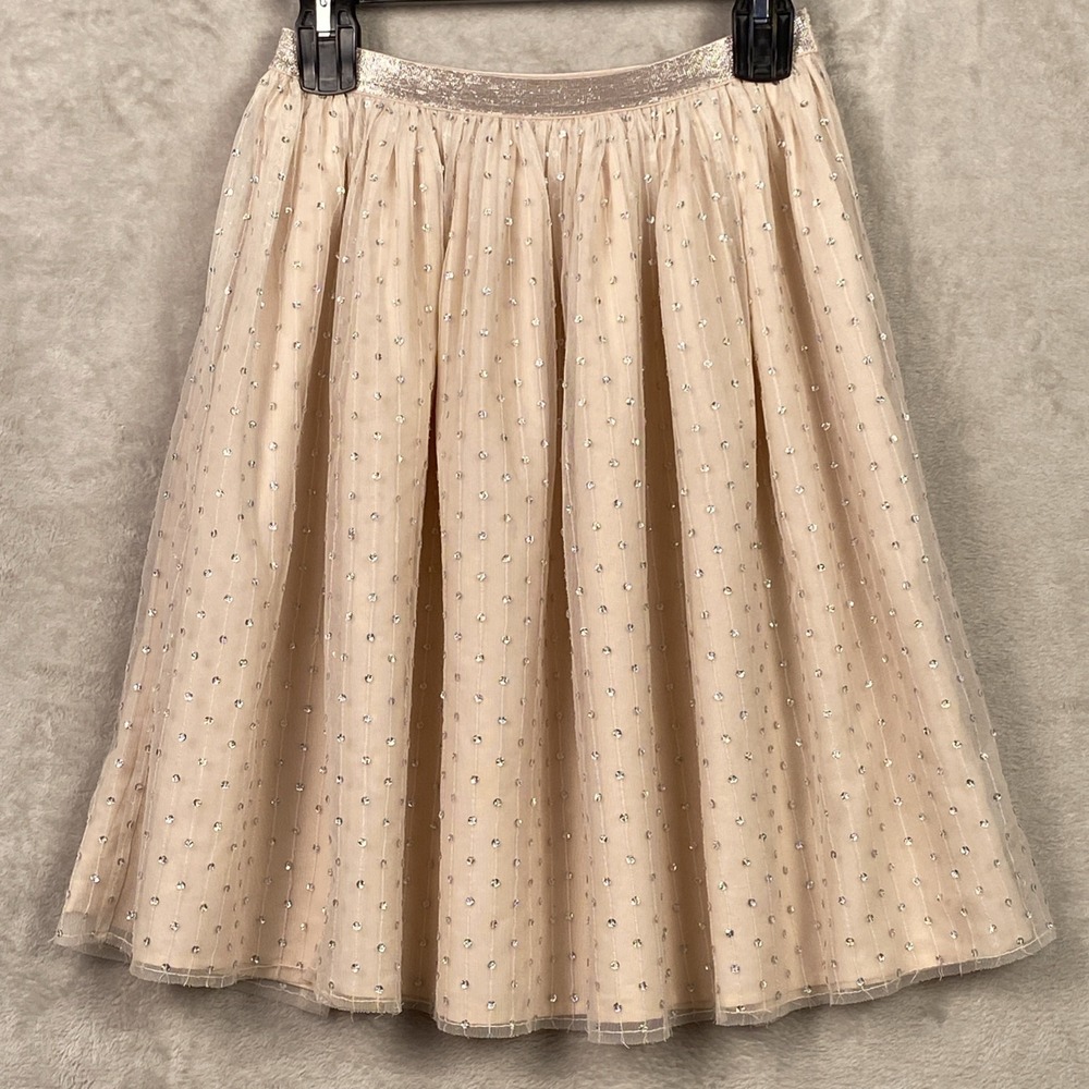 Girls Tulle Skirt Sequins Large 10/12 Sparkly Beige Peach‎ Pink Fairy Cat & Jack